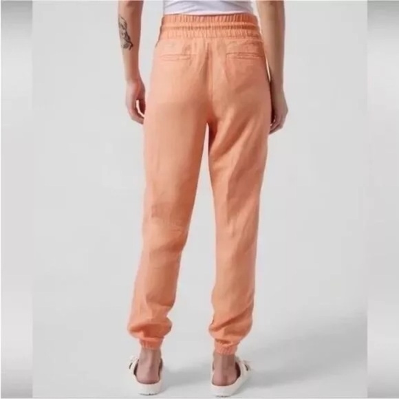 ATHLETA Cabo Linen Jogger Pants Light Peach Casual Activewear Outdoor Women’s 2 - Picture 2 of 13